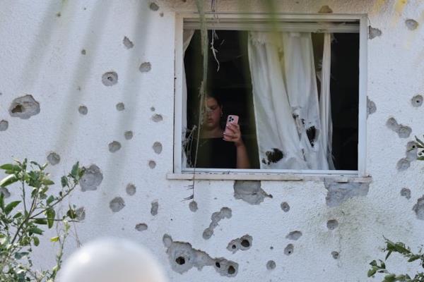 Damage to a home in northern Israel.