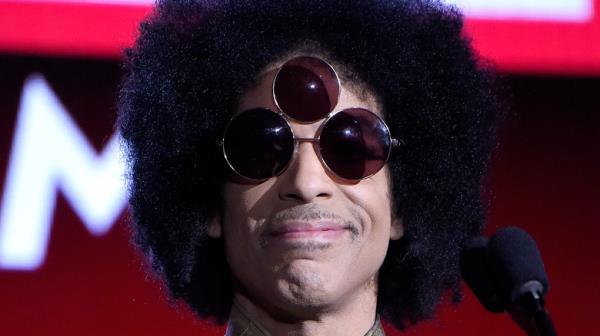 Prince wearing three-lens sunglasses