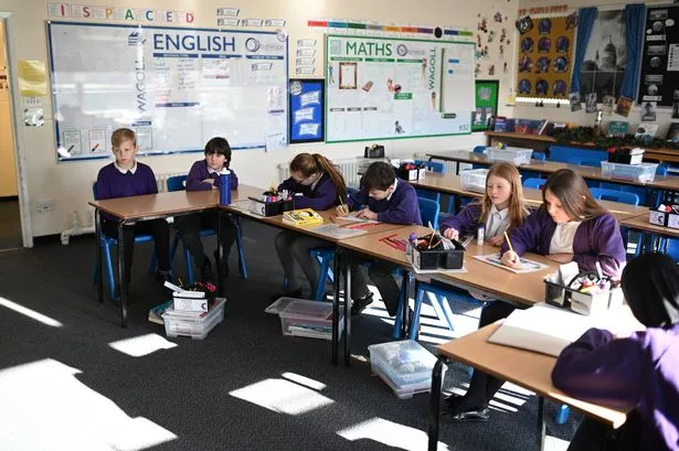 Year 6 students studying in a classroom