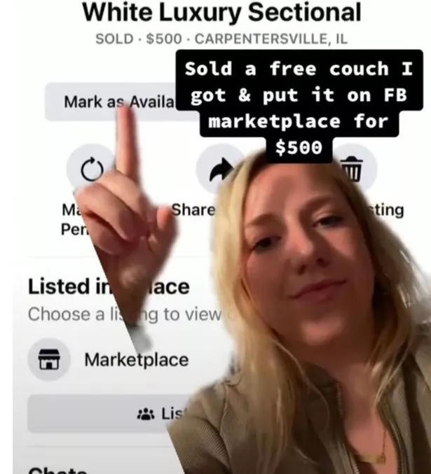 Jules Schreiner sold the sofa on Facebook Marketplace